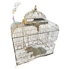 Enormous Vintage Metal Bird Cage For Sale at 1stDibs
