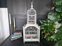 28" Tall White Vintage Victorian Style Wood and Wire Dome Top Decorative Birdcage - Rustic Distressed Shabby Cottage Chic Bird Cage - Etsy.de