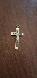 Vintage French Crucifix, Lourdes Crucifix Cross, Silver Tone Metal With Ebony Wood, "souvenir De Lourdes" Crucifix Pendant - Etsy Ireland