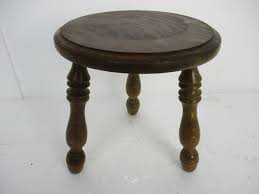 Vintage Wood Milking Stool Side Wine Table Pedestal Plant ...