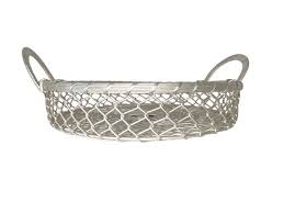 Vintage Woven Basket Silver Toned Metal and Copper W ...