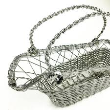 Silver Tone Wire Basket Wine Holder | Chairish