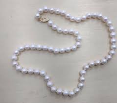 FIC 14K YELLOW GOLD CLASP PEARL NECKLACE 18 INCHES | eBay