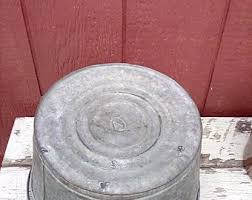 Vintage Galvanized Metal Tub: Large Farmhouse Bucket With ...