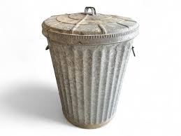 Sold at Auction: 23” Galvanized Metal Trash Can