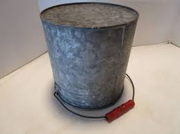VTG. Better Bilt Galvanized 2 Pc. Minnow bucket lidded wood handle 1940's 14" t | eBay
