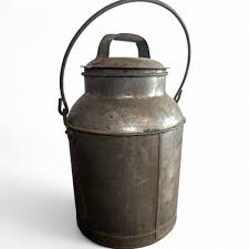 Vintage Antique Metal 8 Quart Milk Cream Can Pail w Bail ...