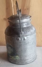 A vintage Milk can. 12" tall. Handpainted country scene by ...