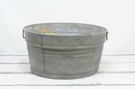 Galvanized Tub Wash Tub #2 Washtub Bucket Metal Handle Galvanized Garden Planter Photo Prop #SO5 - Etsy Australia