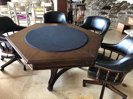 Hillsdale Furniture Frontgate Game Table & 4 Leather Chairs ...