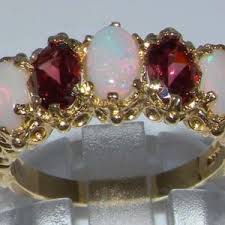 1.00 Carat Ethiopian Opal Cabochon Rhodolite Daily Worn Anniversary Gifted Ring 925 Silver Opal Wedding Promise Classic Cluster Gifted Ring. - Etsy