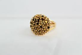 STUNNING Vintage Signed LS LOUIS STERN Co Golden Rhinestone ...
