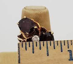 Fabulous 14k Yellow Gold Diamond & Garnet set Vintage ...