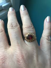 Garnet Ring - 10k Gold - Vintage – Vintage Paris Jewelry