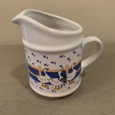 VTG 1980s Ceramic Blue Bow Geese Creamer Pitcher | eBay