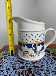 Vintage 1980's/90's Cottagecore Geese Ceramic Pitcher - Etsy