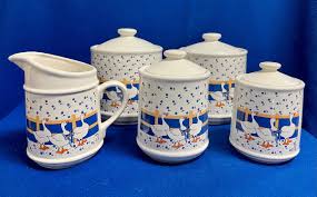 Vintage Collectible Goose Pottery Canister Set | EstateSales.org