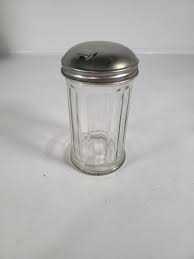 Vtg Glass Sugar Dispenser Ribbed Stainless Metal Screw Lid Retro Kitchen USA M | eBay