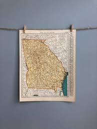 Vintage Georgia and Idaho Map, Georgia Map Wall Art, Georgia ...
