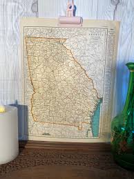 Georgia Vintage Map 1937, WWII Era Map, Old Map of Georgia ...