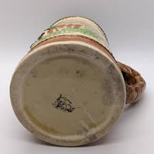 Vintage German Style Beer Stein Rich Earth Tones Villagers Handle Made in Japan | eBay