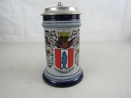 Vtg King Beer Stein Lidded - Kaiserslautern- Hand Painted in ...