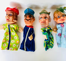Set of 4 Vintage German Hand Puppets - Etsy
