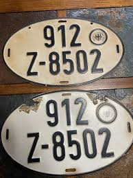 Vintage German License Plates Hauptzollamt Braunschweig Mitte Rare Matching Pair | eBay