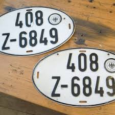 Two Vintage German Oval License Plates, German Export Vehicles License Plates, FREE PRIORITY SHIPPING!! - Etsy UK