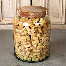 Large Glass Jar with Wine Bottle Corks