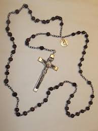Franciscan Tertiary's Rosary Wood Beads Vintage Crucifix Medal St Francis/Clare | #1913103615
