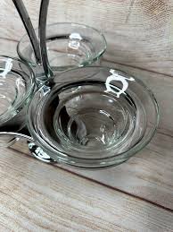 Vintage Lazy Susan 3 Glass Bowl MCM Relish Jelly Jam Sauce ...