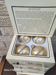 Vintage Christmas By Krebs Hand Decorated Glass Ornaments w/ Glitter & Ribbon | eBay