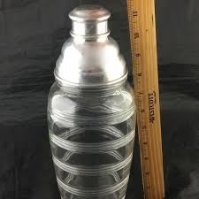 VINTAGE COCKTAIL SHAKER PARTY DRINK MIXER CLEAR GLASS ...