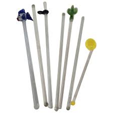 Similar Items to MCM Vintage Unique Glass Swizzle Sticks ...