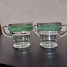 Vintage Kent Green Stripe Sugar and Creamer Set - 1940s Coffee Service - Etsy Israel