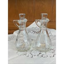 Vintage 1970s Glass Cruets Oil Vinegar Bottles 4 Fl Oz. (set of 2) 6" Tall - Etsy