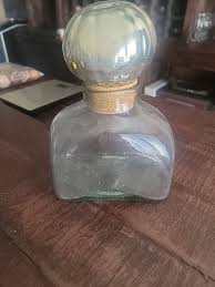 Vintage 80s Hand Blown Glass Decanter w/ Mercury Glass ...