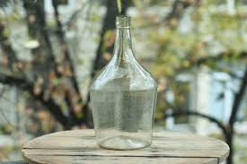 Antique Wine Demijohn 3 L/demijohn Green Glass //large Green ...