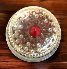 Vintage Art Glass Decorative Paperweight Jeweled Mid century ...