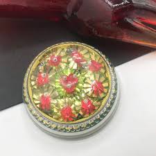 Vintage Glass Floral Paperweight - 1960s Flower Collectible ...