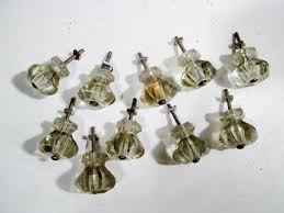 Lot 10 Antique Glass Knobs Drawer Cabinet Furniture Drawer ...