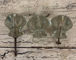Vintage Glass Drawer Pulls, Drawer Knobs - Set of 3 ...