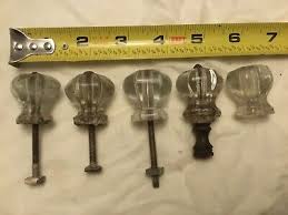 Set of five vintage glass drawer pull knobs antique ...