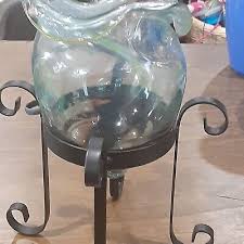 Robert A. Stine - Hand Blown Glass Vase W/Stand - (Signed ...