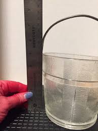 Vintage Pressed Glas Clear Ice Bucket With Silver Toned Handle | eBay