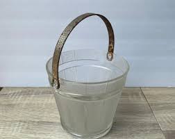 Buy Vintage Glass Ice Bucket With Hammered Metal Handle, MCM Bar Decor, Retro 1960s Ice Bucket Online in India - Etsy