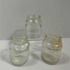 Lot of 3 Vintage Double Sided Clear Glass Ink Well Jar Bottles - Etsy