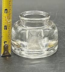 ROUND HEAVY GLASS INKWELL “THE SWEESY” W.L. MASON PATENTED DEC 31, 1889 | eBay