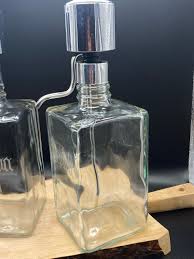 Vintage Pair of MCM Glass Etched Bourbon and Scotch Decanter With Pump and Spout - Etsy